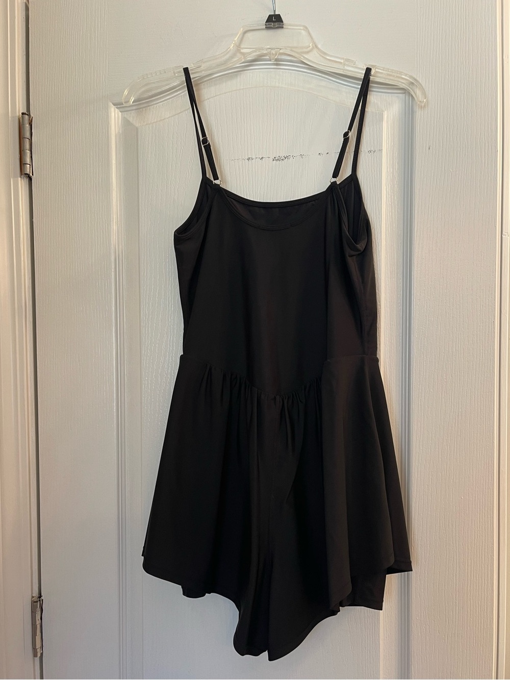 Black Spaghetti-Strap Women's Romper
